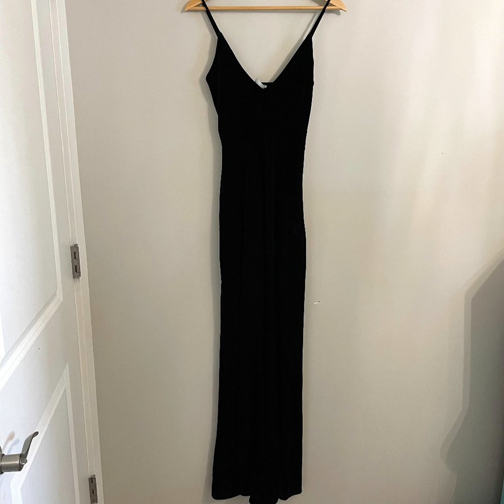 Black Velvet V-Neck Jumper